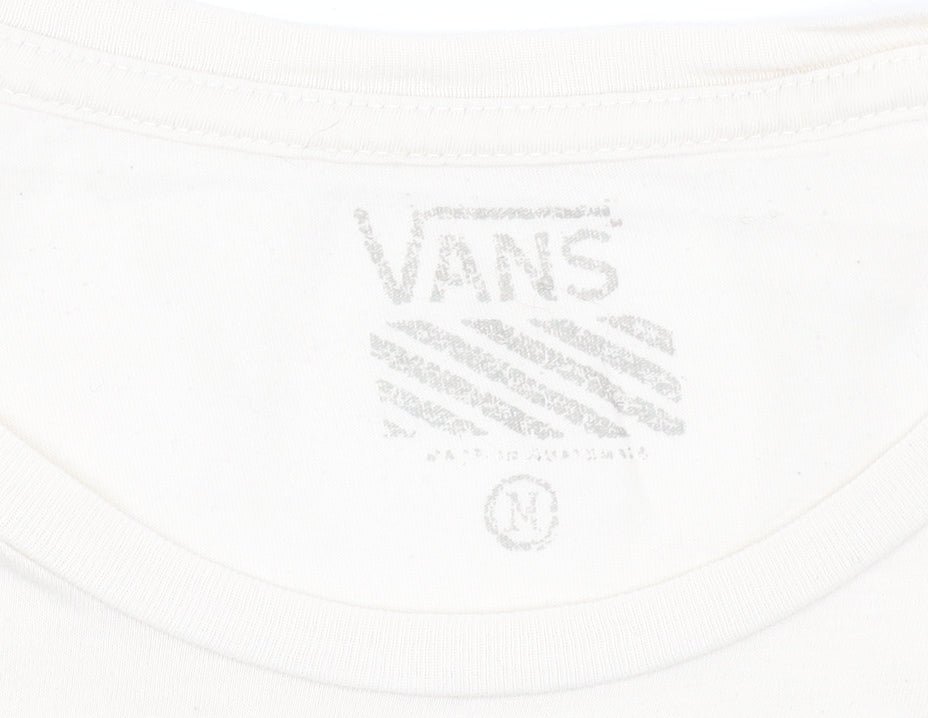 Vans Womens Ivory Short Sleeve Basic Cotton T-Shirt Size M