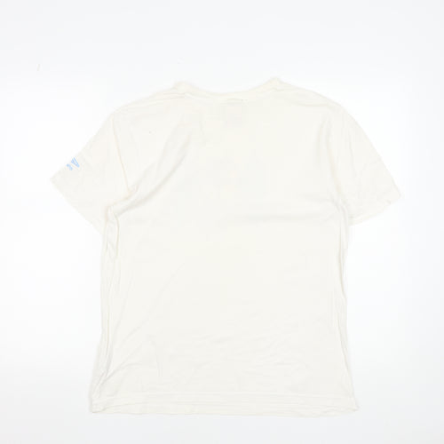 Umbro Men's White Graphic Sports T-Shirt Size L Short Sleeve Cotton