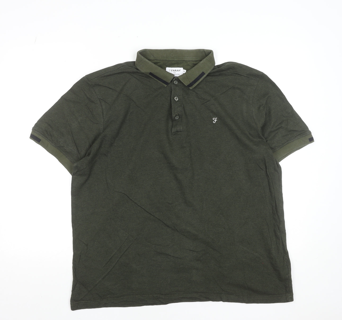 Farah Men's Green 2XL Cotton Modern Fit Polo Shirt