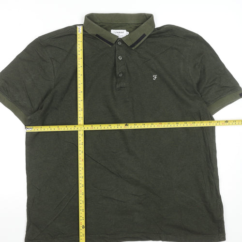 Farah Men's Green 2XL Cotton Modern Fit Polo Shirt