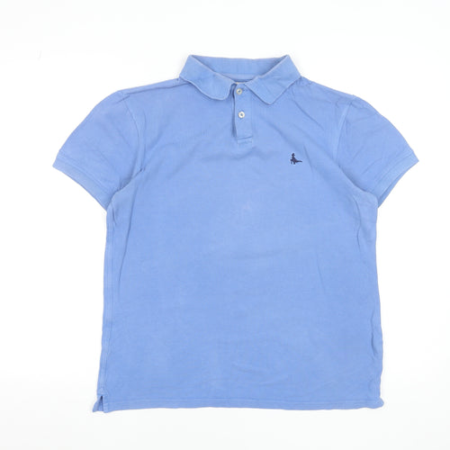 Jack Wills Men Blue S Regular Fit Cotton Polo Shirt