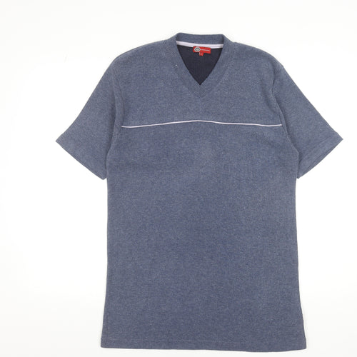 Whispering Smith Men's Blue V-Neck Short Sleeve Knit T-Shirt Size L