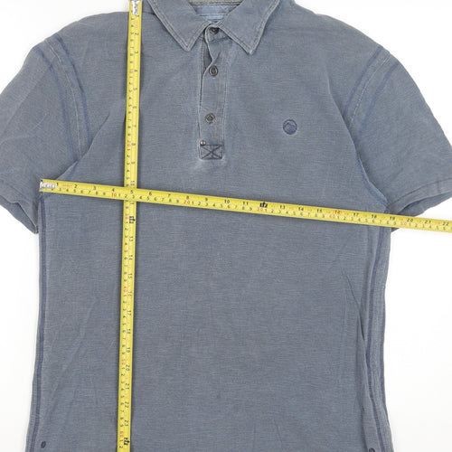 Marks and Spencer Men's Blue Cotton Polo Shirt Size S