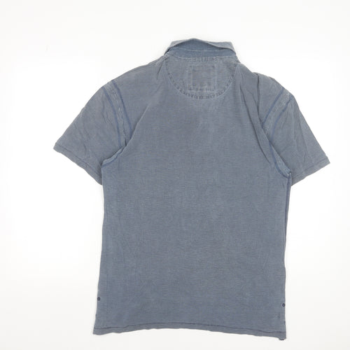 Marks and Spencer Men's Blue Cotton Polo Shirt Size S