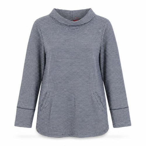 White Stuff Womens Blue Striped Long Sleeve Cotton T-Shirt UK 8