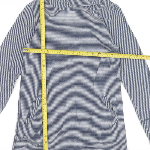 White Stuff Womens Blue Striped Long Sleeve Cotton T-Shirt UK 8