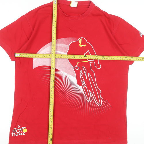 Le Tour de France Men's Red Cotton Cycling Graphic T-Shirt Size S
