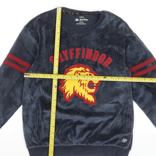 Marks and Spencer Boys Gryffindor Navy Velour Sweatshirt 12-13 Years