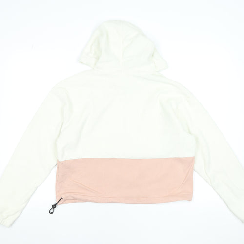Champion Women's Beige & Pink Pullover Hoodie Size M Colourblock