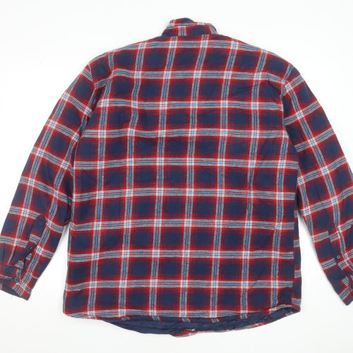 Watsons Men's Blue Red Check Flannel Lined Cotton Shirt Size L