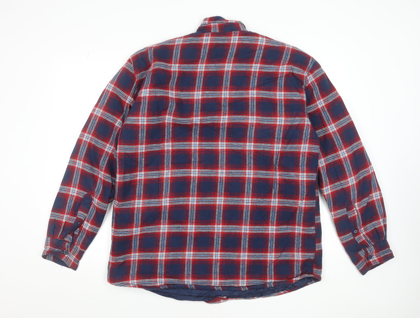 Watsons Men's Blue Red Check Flannel Lined Cotton Shirt Size L
