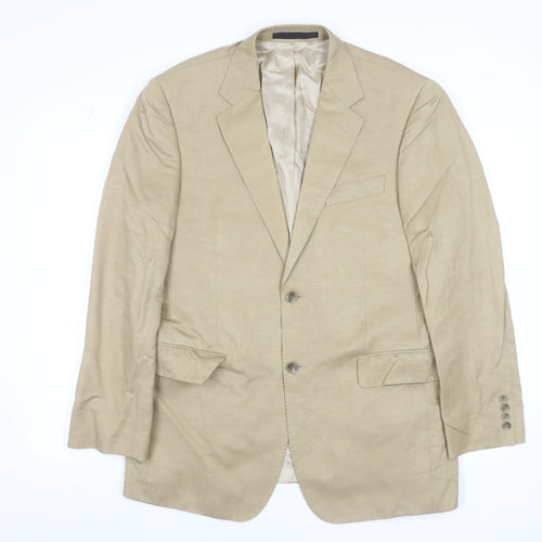 Marks and Spencer Men's Beige 40 Chest Silk Linen Blazer Jacket