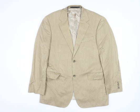 Marks and Spencer Men's Beige 40 Chest Silk Linen Blazer Jacket