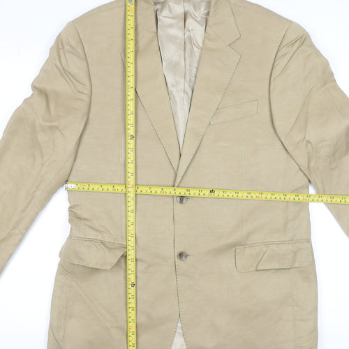 Marks and Spencer Men's Beige 40 Chest Silk Linen Blazer Jacket