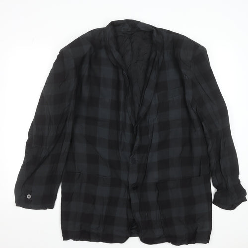 French Connection Men’s Grey Check Blazer L Regular Fit Cotton Jacket