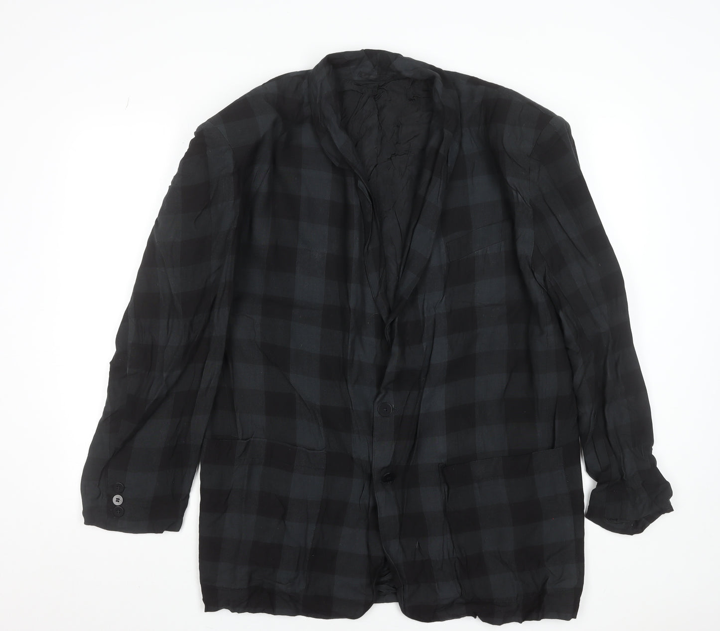 French Connection Men’s Grey Check Blazer L Regular Fit Cotton Jacket