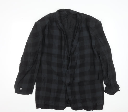 French Connection Men’s Grey Check Blazer L Regular Fit Cotton Jacket