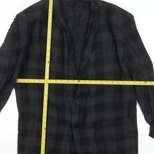 French Connection Men’s Grey Check Blazer L Regular Fit Cotton Jacket
