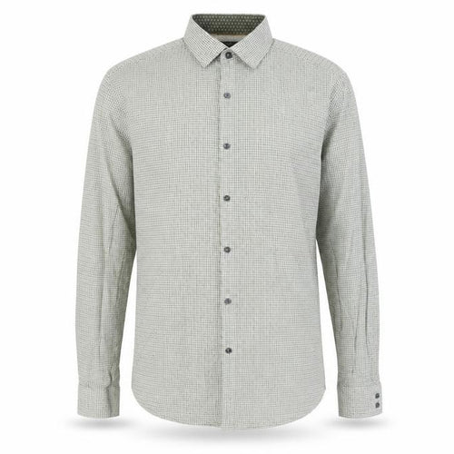 Marks and Spencer Men's Green Check Cotton Dress Shirt Medium