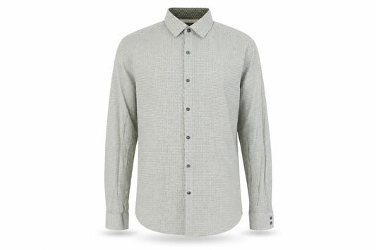 Marks and Spencer Men's Green Check Cotton Dress Shirt Medium