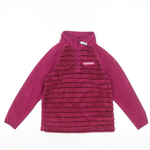 Craghoppers Girls Pink Fleece 1/2 Zip Pullover Sweatshirt Age 5-6