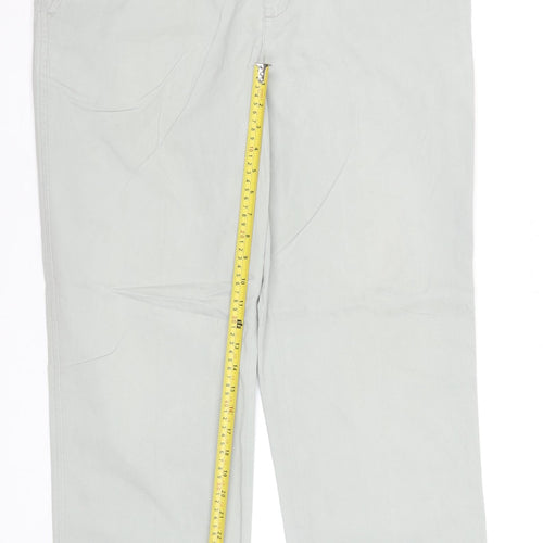 BHS Men’s Grey Chino Trousers 36W 31L Cotton Regular Fit