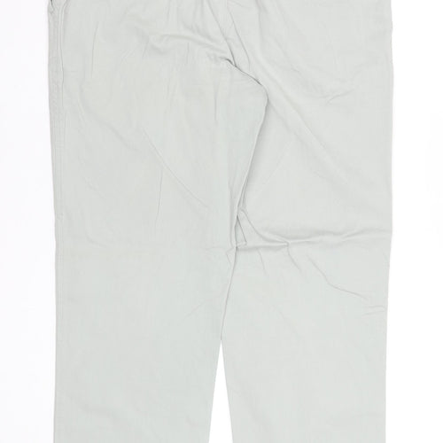 BHS Men’s Grey Chino Trousers 36W 31L Cotton Regular Fit