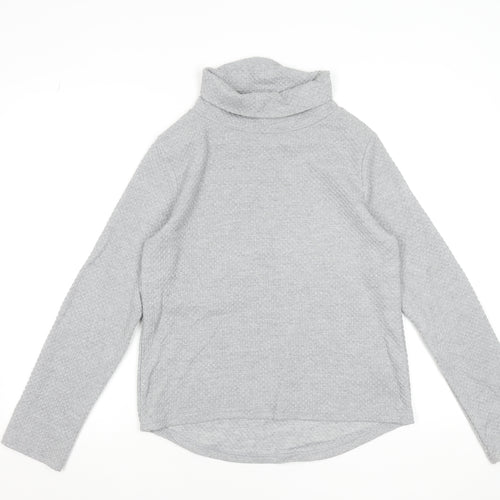 Souluxe Women’s Grey Roll Neck Long Sleeve Basic Top Size S