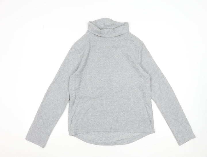 Souluxe Women’s Grey Roll Neck Long Sleeve Basic Top Size S