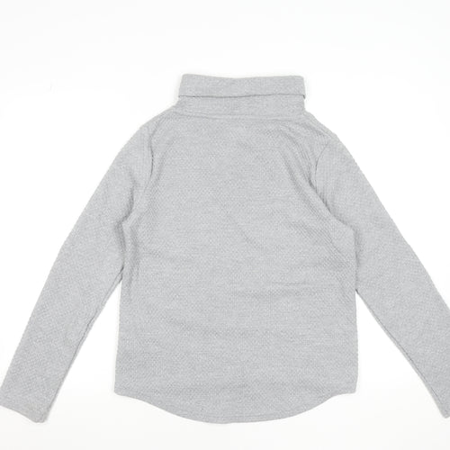 Souluxe Women’s Grey Roll Neck Long Sleeve Basic Top Size S