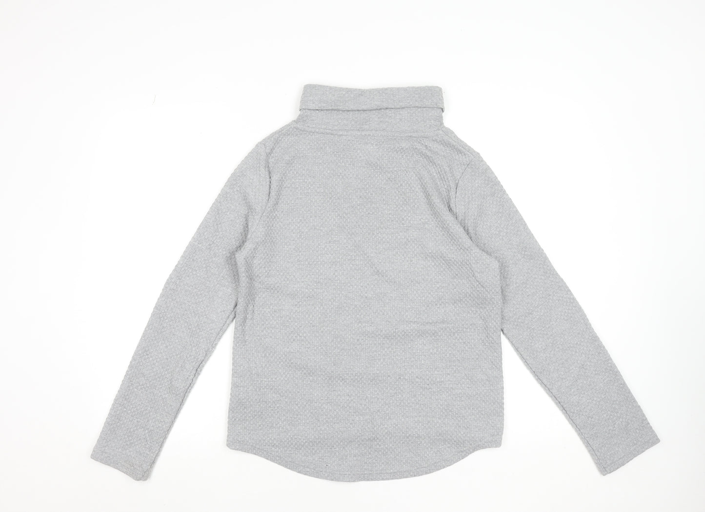 Souluxe Women’s Grey Roll Neck Long Sleeve Basic Top Size S