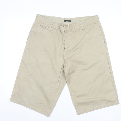 Ted Baker Men Beige Chino Shorts Size L 40in Cotton Casual Summer