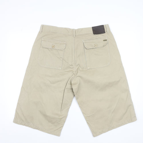 Ted Baker Men Beige Chino Shorts Size L 40in Cotton Casual Summer