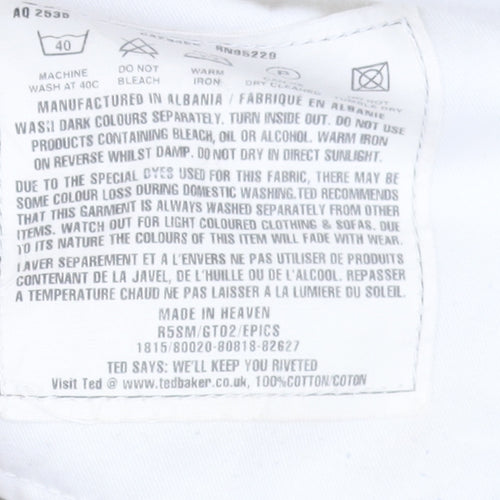 Ted Baker Men Beige Chino Shorts Size L 40in Cotton Casual Summer