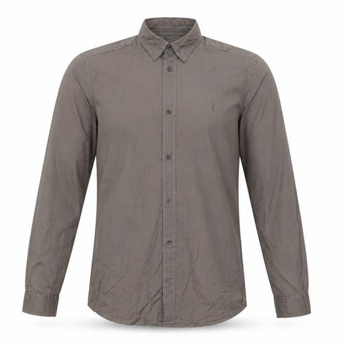 AllSaints Men's Brown Slim Fit Long Sleeve Button-Up Shirt Size S