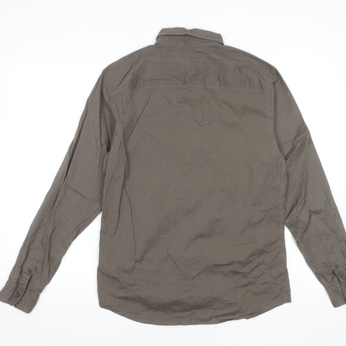 AllSaints Men's Brown Slim Fit Long Sleeve Button-Up Shirt Size S