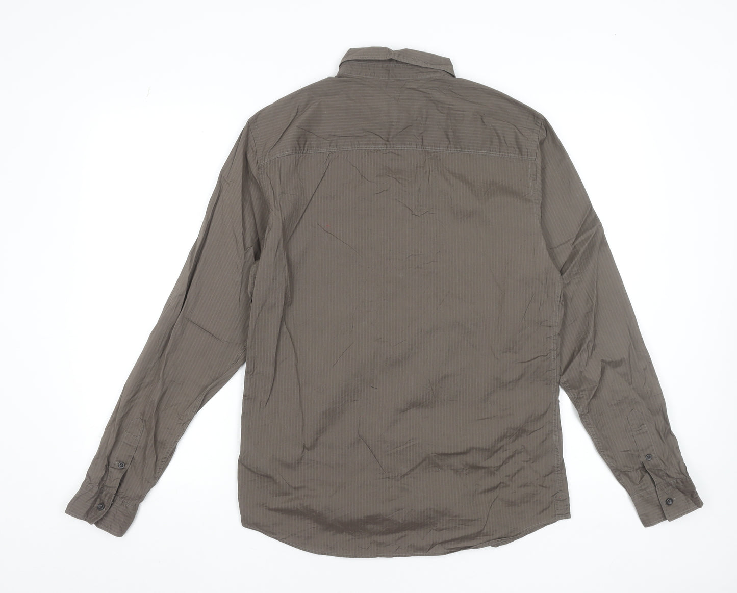 AllSaints Men's Brown Slim Fit Long Sleeve Button-Up Shirt Size S