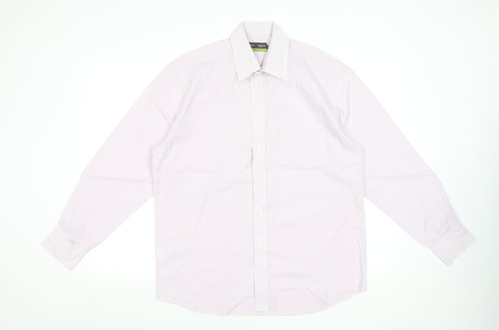 Marks and Spencer Men's Pink Striped Long Sleeve Dress Shirt 15.5in Collar