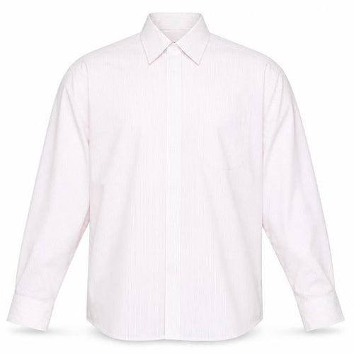 Marks and Spencer Men's Pink Striped Long Sleeve Dress Shirt 15.5in Collar
