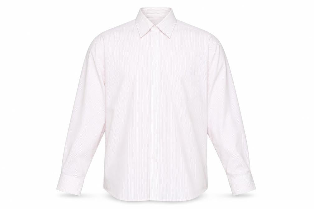 Marks and Spencer Men's Pink Striped Long Sleeve Dress Shirt 15.5in Collar