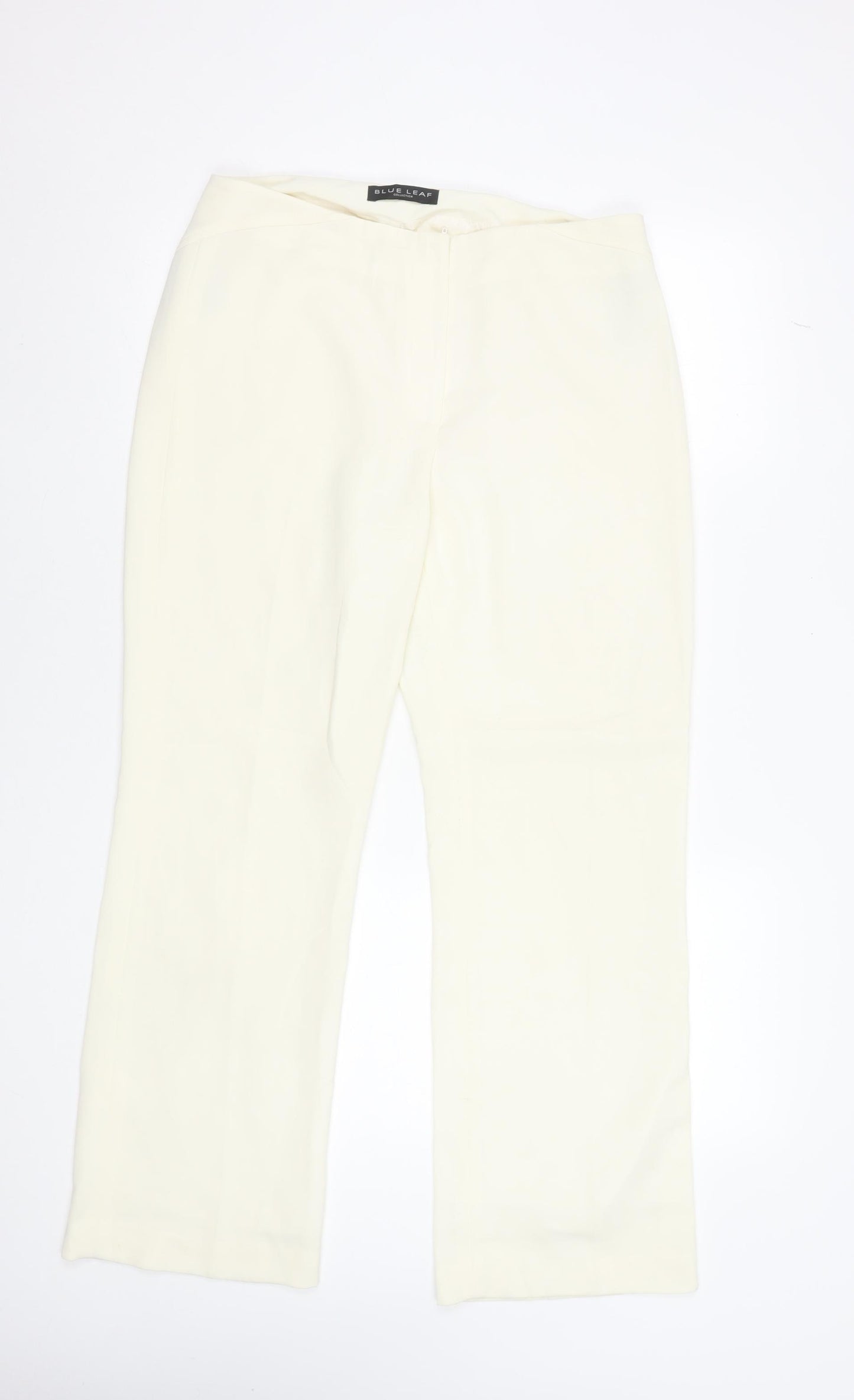 Blue Leaf Women Ivory Polyester Dress Pants Size 14