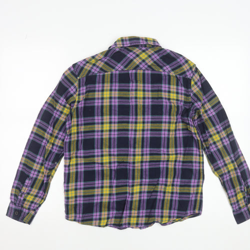 Marks and Spencer Girls Multicoloured Plaid Cotton Flannel Shirt 13 Years