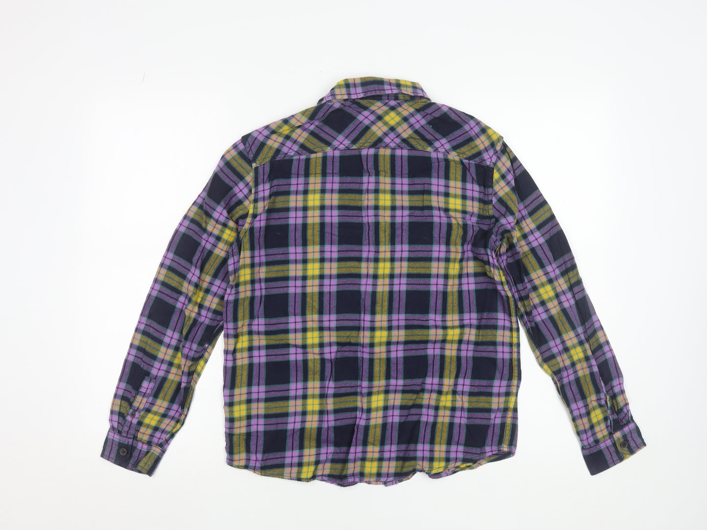 Marks and Spencer Girls Multicoloured Plaid Cotton Flannel Shirt 13 Years