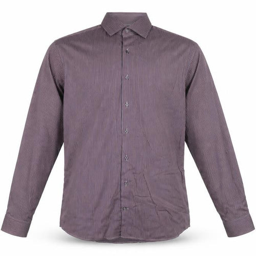 Seidensticker Men's Red Striped Long Sleeve Cotton Dress Shirt 16in Collar Regular Fit