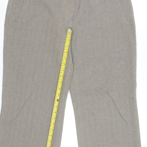 Marks and Spencer Women Beige Straight Leg Trousers Size 16 Polyester Workwear