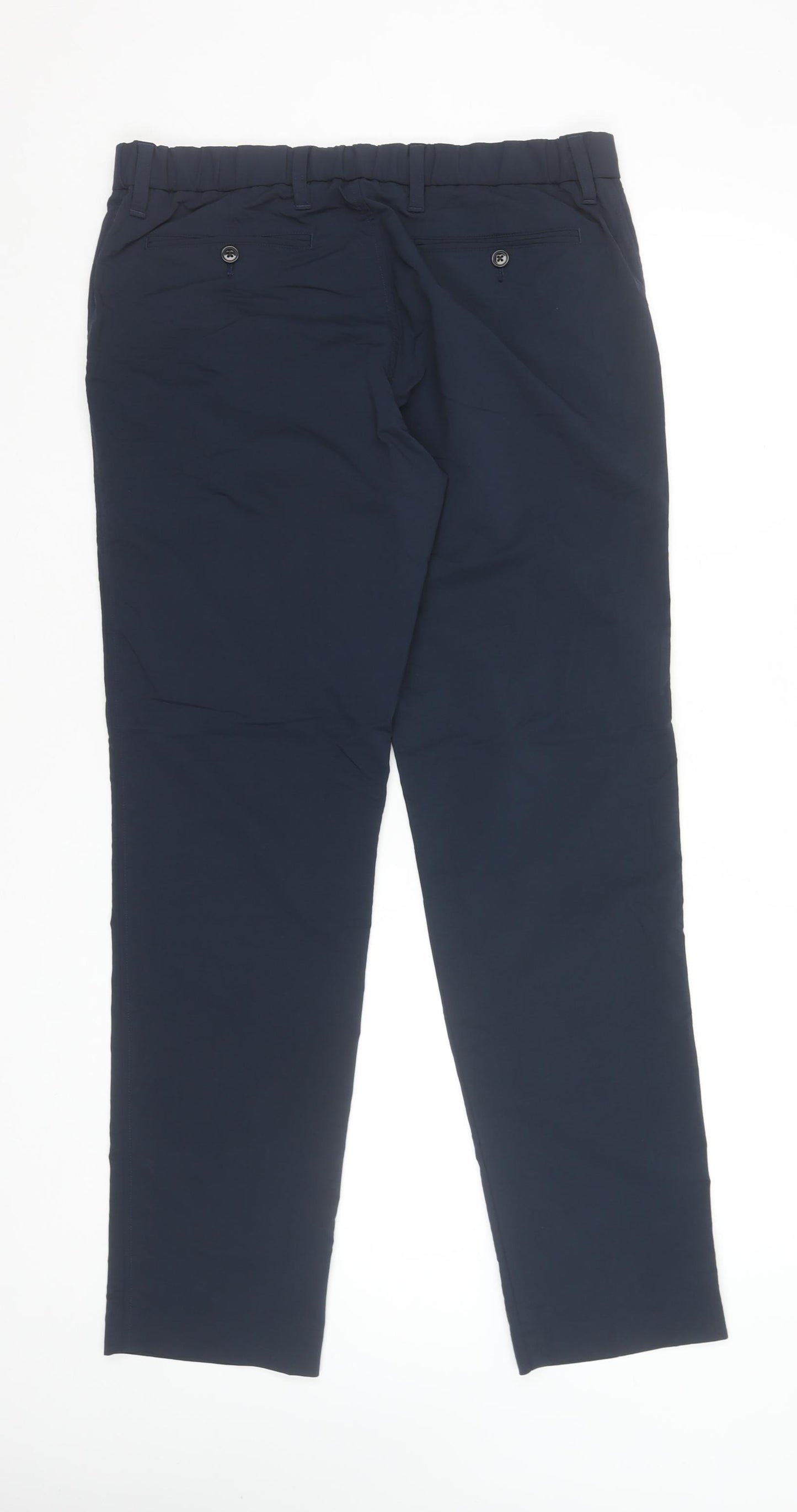 Lands' End Men's Blue Slim Fit Chino Trousers Size 34