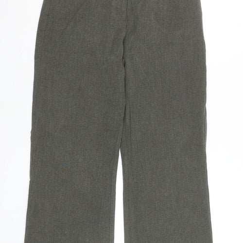 Rohofny Women’s Grey Wide-Leg Trousers Size M Linen Blend