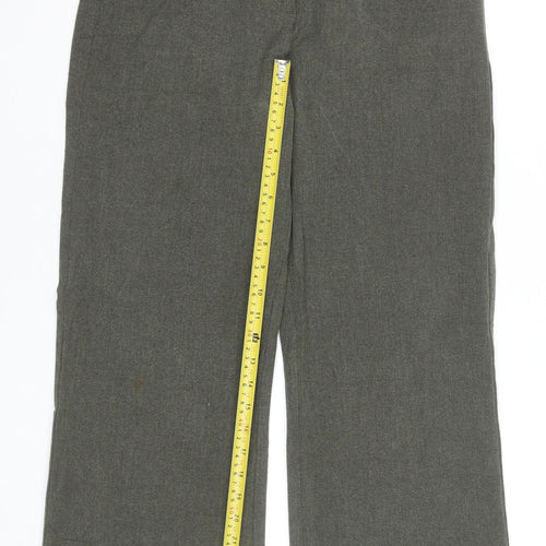 Rohofny Women’s Grey Wide-Leg Trousers Size M Linen Blend