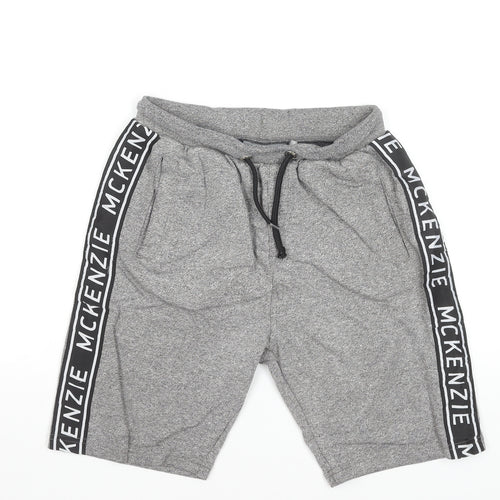 McKenzie Boys Grey Sweat Shorts 12-13 Years Regular Fit Drawstring Pockets