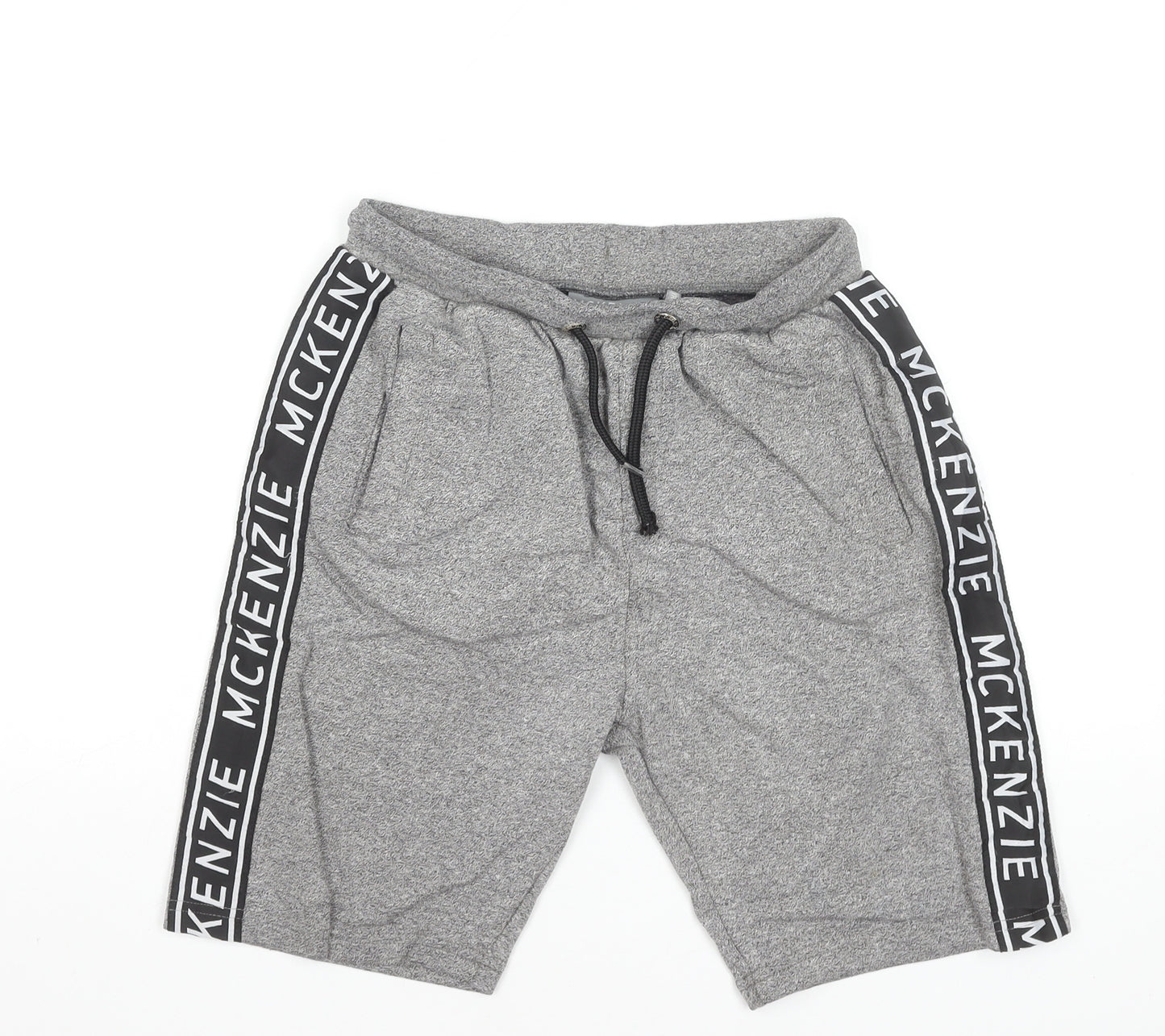 McKenzie Boys Grey Sweat Shorts 12-13 Years Regular Fit Drawstring Pockets
